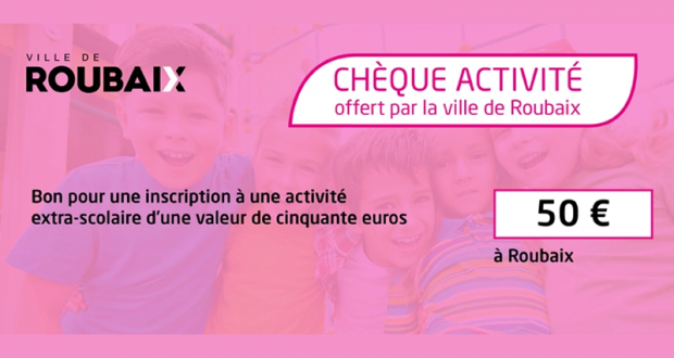 Chèque activité extra-scolaire de 50 euros Offert