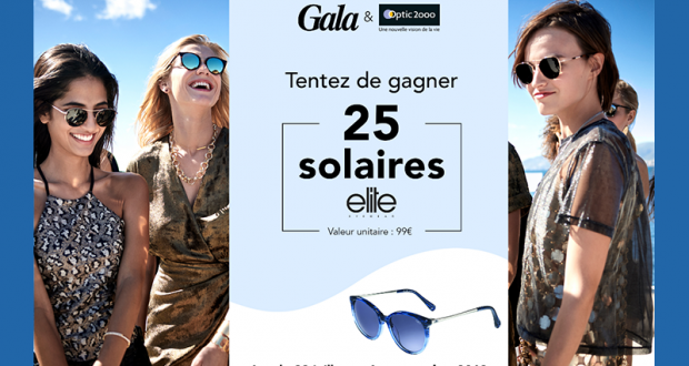 25 paires de lunettes solaires Elite offertes