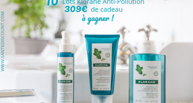 10 lots de 3 produits Klorane Anti-Pollution offerts
