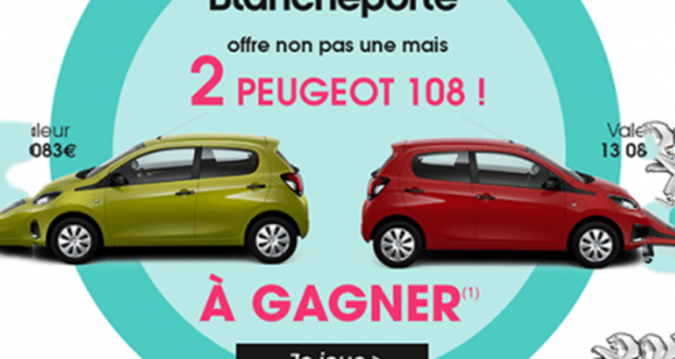 Gagnez 1 des 2 voitures Peugeot 108 de 13083€ chacune