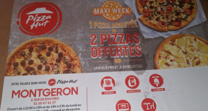 Pizza à emporter achetée = 2 Pizzas offertes