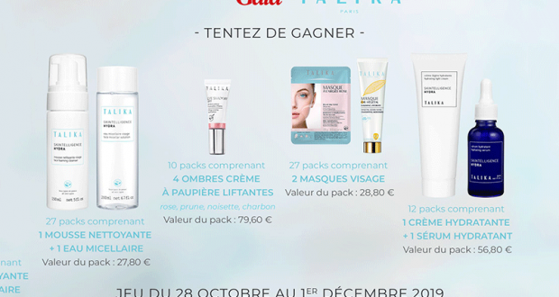 76 packs beauté TALIKA offerts