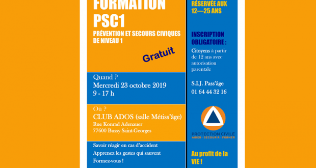 Formation PSC1 Gratuite - Bussy Saint-Georges