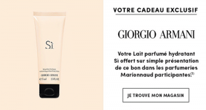 Lait parfumé Si de Giorgio Armani offert sur simple visite