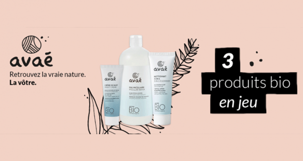 Lot de 3 produits de cosmétique Avaé offert