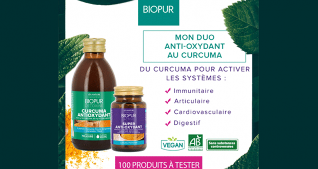 Testez le Cocktail Curcuma Antioxydant de Biopur