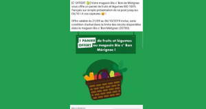 Un panier fruit et légumes offert