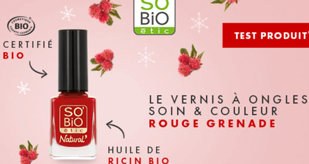 100 Vernis à ongles Rouge Grenade SO’BiO étic à tester