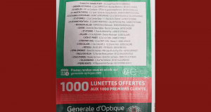 1000 paires de lunettes offertes