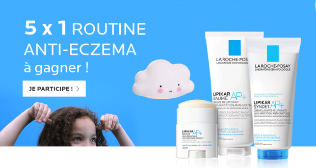 5 lots de 3 produits de beauté anti-eczema Lipikar offerts