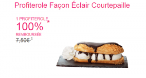 Profiterole Façon Éclair Courtepaille 100% remboursée