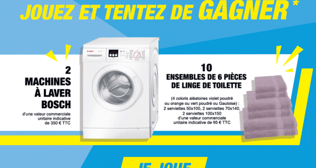 2 machines à laver Bosch et 10 lots de linge de toilette offerts