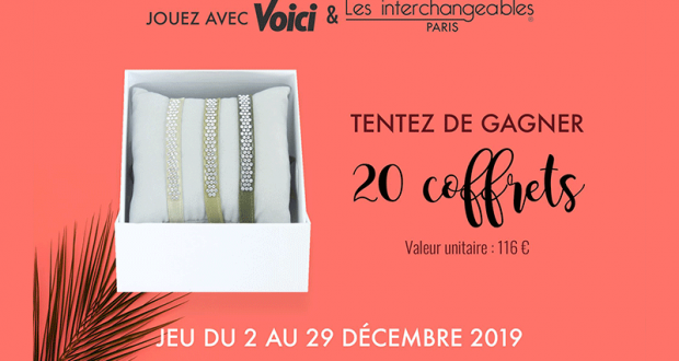 20 coffrets de 3 bracelets Les Interchangeables offerts