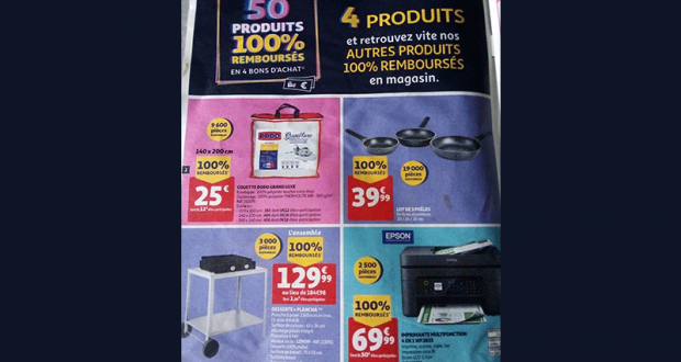 Auchan 50 produits 100% remboursés