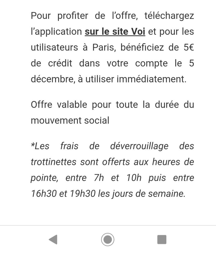 Déblocage des trottinettes VOI