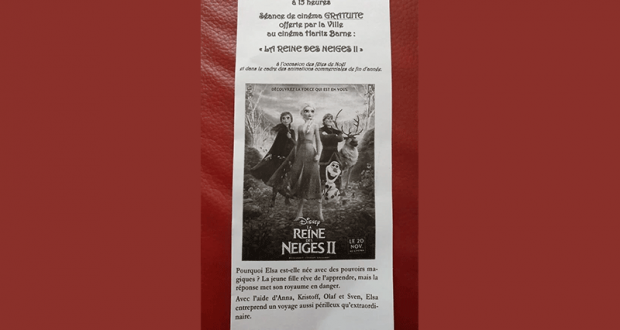 Séance de cinéma La Reine des Neiges 2 offerte