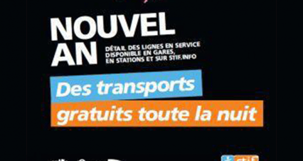 Sélections Transports gratuits pour le réveillon