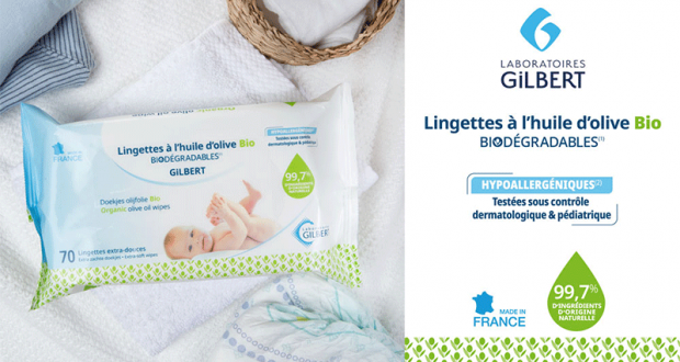 Testez les Lingettes à l’huile d’olive Bio Biodégradables GILBERT