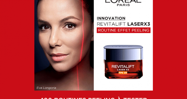 100 routines Effet Peeling Revitalift Laser X3 L'Oréal Paris à tester