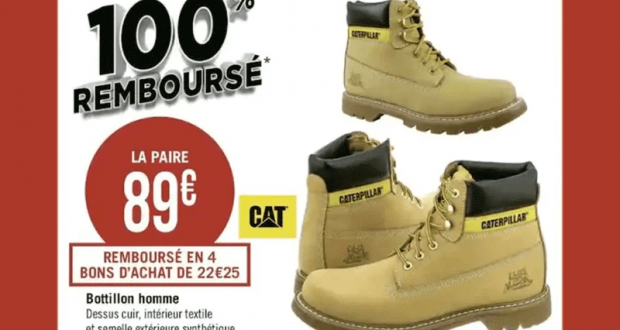 Chaussures Caterpillar remboursés à 100 %