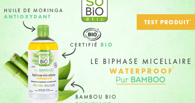 100 Biphase micellaire waterproof SO’BiO étic à tester