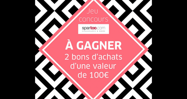 2 bons d'achat Spartoo de 100 euros offerts