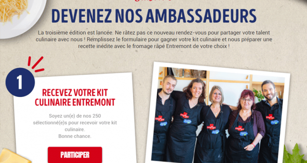 250 kits culinaires Entremont offerts