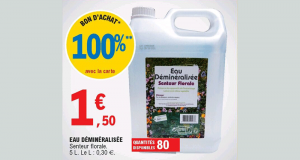 Bidon d'Eau Déminéralisée Senteur Florale - 5L 100% Remboursé