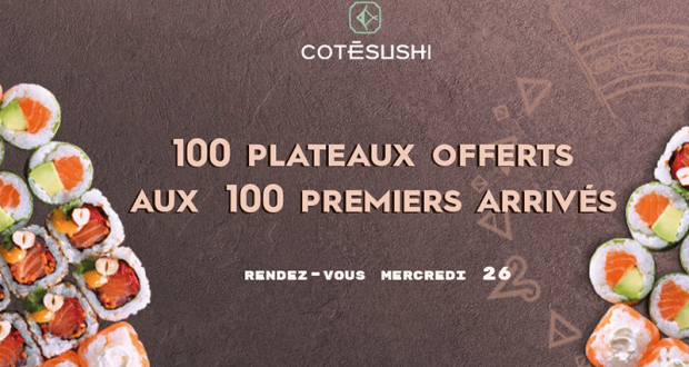 Plateau de sushi offert aux 100 premiers clients