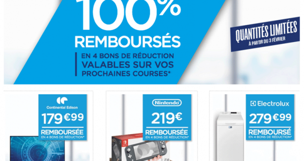 Sélection d'articles 100% remboursés en 4 bons réduction