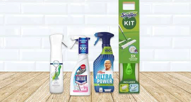 100 kits de nettoyage Swiffer - Mr. Propre - Febreze et Antikal