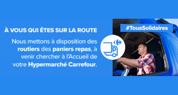 Paniers repas offerts aux routiers dans les Hypermarchés Carrefour