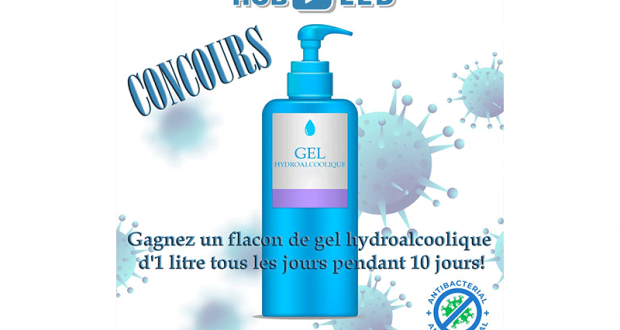 10 flacons de gel hydroalcoolique offerts