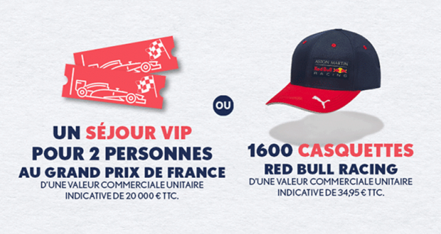1600 casquettes Red Bull Racing offertes