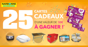 25 Cartes Cadeaux Narbonne de 50 euros offertes