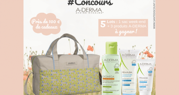 5 lots offerts 1 Sac week-end + 3 produits A-derma