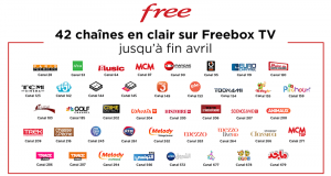 Freebox TV 42 chaînes en clair