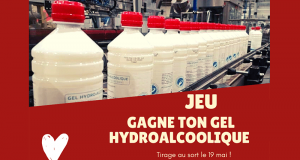 10 lots de 1 litre de gel hydroalcoolique + 2 flacons vides pour le sac