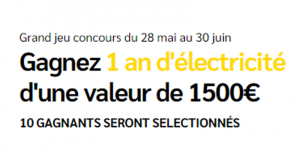 10 lots d'un an d'électricité offerts