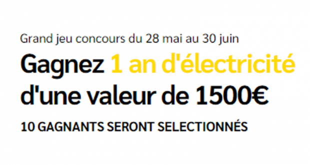 10 lots d'un an d'électricité offerts