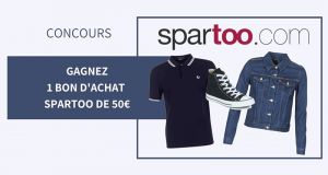 12 bons d'achat Spartoo de 50€ offerts