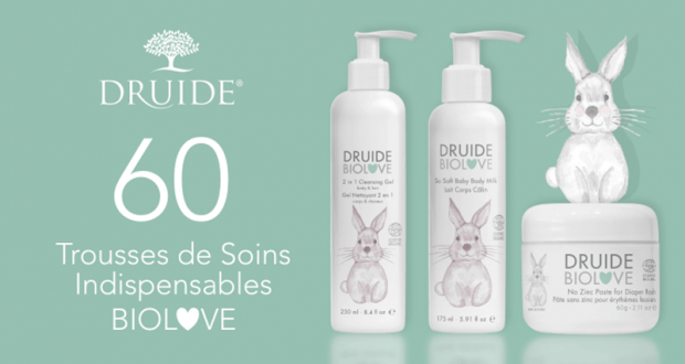 60 lots de 3 soins indispensables Druide BioLove à tester