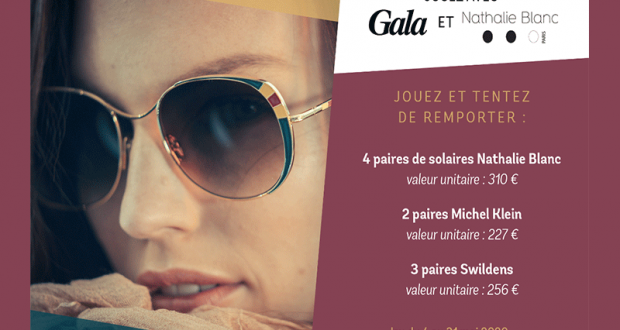 9 paires de lunettes de soleil offertes