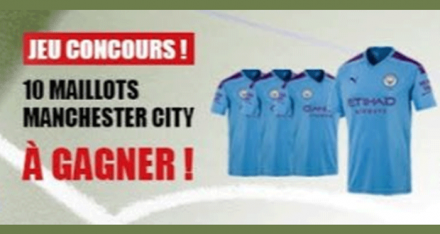 10 maillots de l'équipe Manchester City offerts