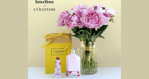 Lot de 2 produits de soins l'Occitane offert + bouquet de pivoines