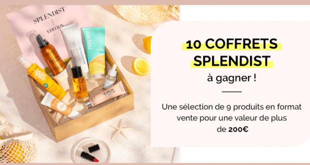 10 lots de 9 produits de soins Splendist offerts