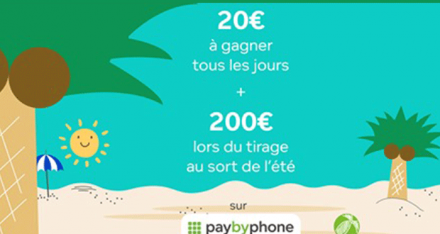 38 cartes de crédit PayByPhone de 20 euros offertes