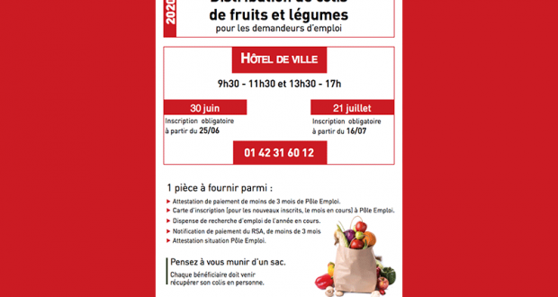 Distribution gratuite de colis de fruits et légumes