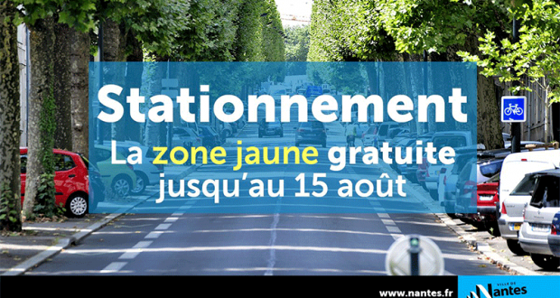 Stationnement gratuit en zone jaune - Nantes