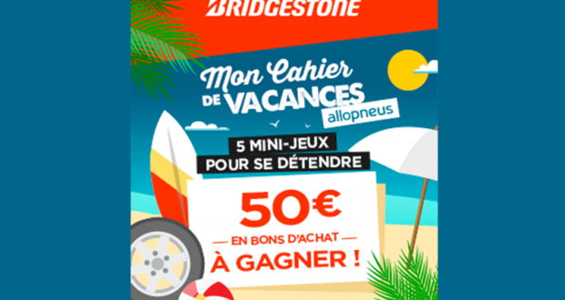 10 bons d'achat de 50 euros à valoir sur des pneus Bridgestone